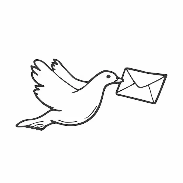 dessin-au-trait-doodle-pigeon-voyageur-volant-transportant-du-courrier_610423-2352